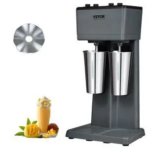 VEVOR Milkshake Maker, 375W x 2 Electric Milkshake Machine, Double Heads Drink Mixer Blender Machine, 3-Speed Milkshake Mixer with 2 x 820 ml Stainless Steel Cups, for Commercial and Home