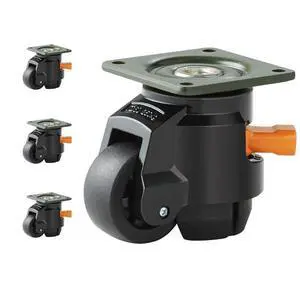 VEVOR Leveling Casters, 4-Pack Heavy Duty 360° Swivel Caster Wheels Hold up to 1100 lbs Load, 2 inches Caster Diameter, Adjustable Casters with Upgraded Handle Design and Feet for Workbench & Machine