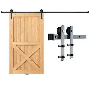 VEVOR 10FT Sliding Barn Door Hardware Kit, 330LBS Loading Heavy Duty Barn Door Track Kit for Single Door, Fit 4.6-5.2FT Wide and 1.3"-1.8" Thick Door Panel, with Smooth & Silent Pulley (I Shape)