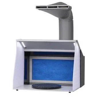 VEVOR Airbrush Spray Booth, Portable Hobby Airbrush Paint Spray Booth Kit with 4 LED Light, Powerful Dual Exhaust Fans, Turntable and 6 ft Extension Hose, for Painting Models, Arts, Crafts, Cakes