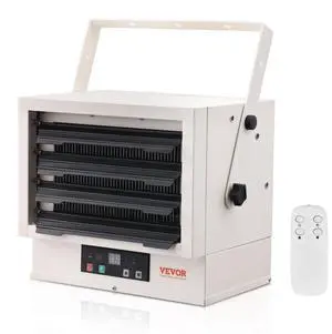 VEVOR Electric Garage Heater, 7500-Watt Digital Fan-Forced Wall/Ceiling Mount Shop Heater, with Remote Control Overheat Protection, Hardwired Heater with 9-Hour Timer, Ideal for Workshop, ETL Listed