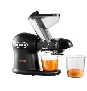 VEVOR Slow Masticating Juicer, 2-Speed Mode Cold Press Juicer Machine with Reverse Function, Quiet Motor Slow Juicer, Juice Extractor Maker Easy to Clean with Brush, for High Nutrient Fruit Vegetable