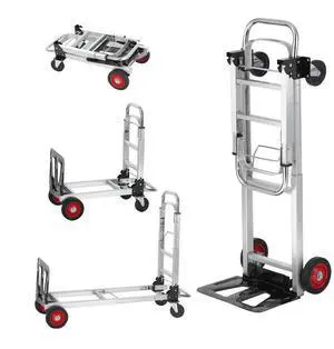 VEVOR Aluminum Folding Hand Truck, 2 in 1 Design 400 lbs Capacity, Heavy Duty Industrial Collapsible cart, Dolly Cart with Rubber Wheels for Transport and Moving in Warehouse, Supermarket, Garden