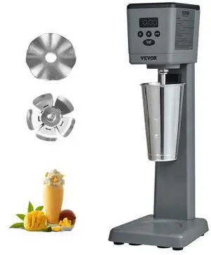 VEVOR Milkshake Maker, 375W Electric Milkshake Machine, Single Head Drink Mixer Blender Machine, LED Intelligent Microswitch, 3-Speed Milkshake Mixer with 820 ml Stainless Steel Cup