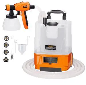 VEVOR Paint Sprayer, 1300W Electric Spray Paint Gun with Air Hose, 1300ml and 800 ml Containers, 5 Copper Nozzles, 150 Din HVLP Spray Gun for House Painting Home Interior and Exterior Walls, Fence