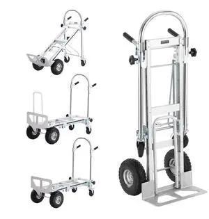 VEVOR Aluminum Folding Hand Truck, 4 in 1 Design 1000 lbs Capacity, Heavy Duty Industrial Collapsible cart, Dolly Cart with Rubber Wheels for Transport and Moving in Warehouse, Supermarket, Garden