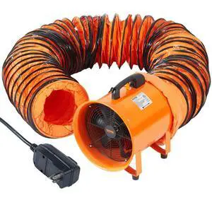 VEVOR Portable Ventilator, 10 inch Heavy Duty Cylinder Fan with 33ft Duct Hose, 350W Strong Shop Exhaust Blower 1948CFM, Industrial Utility Blower for Sucking Dust, Smoke, Smoke Home/Workplace