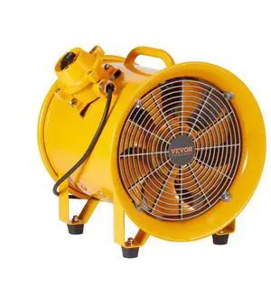 VEVOR Portable Ventilator, 12" Heavy Duty Cylinder Fan, 550W Strong Shop Exhaust Fan 2500CFM, 9.8ft Power Cord (No charging head), Industrial Utility Blower for Sucking Dust, Smoke Home/Workplace