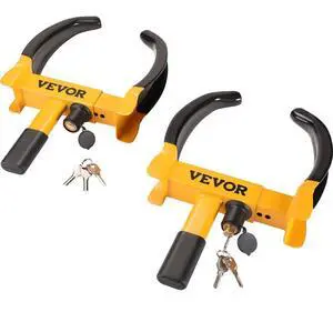 VEVOR Wheel Lock, 2 Packs Universal Wheel Clamp Lock, Adjustable Anti Theft Trailer Lock Wheel Clamp, Heavy-duty Steel Tire Lock for ATV SUV Car Golf Cart Boats Motorcycles, with 6 Keys
