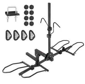 VEVOR Hitch Mount Bike Rack, 2-Bike Platform Style, 160 LBS Max Capacity Bike Rack Hitch for 2-inch Receiver, Titling and Folding Bike Carrier with Tires up to 5" Wide, for Car, SUV, Truck, RV