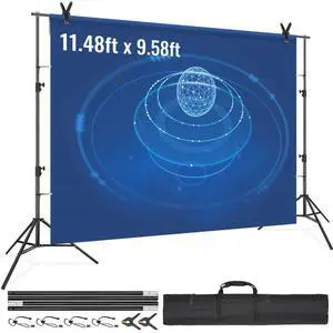 Vevor 12 X 10 Ft Heavy Duty Backdrop Stand  Height Adjustable Photography Backdrop Stand  Background Support System With 6 Clamps And A Carry Bag  For Party  Wedding  Display  Photo