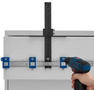 VEVOR Cabinet Hardware Jig, Aluminum Alloy and Stainless Steel Cabinet Handle Jig with Center Punch, Adjustable Cabinet Hardware Template for Installation of Door Drawer Front Knobs Handles and Pulls