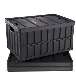 VEVOR Collapsible Storage Bins with Lids, 65L 3 Packs, Folding Plastic Stackable Utility Crates with Handles, Large Heavy Duty Containers for Clothes, Toys, Books, Snack, Shoes, and Grocery Organizing