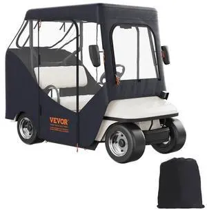 VEVOR Golf Cart Enclosure, 600D Polyester Driving Enclosure with 4-Sided Transparent Windows, 2 Passenger Club Car Covers Universal Fits for Most Brand Carts, Sunproof and Dustproof Outdoor Cart Cover
