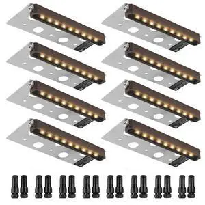 VEVOR LED Hardscape Lighting, 6.8 Inch Retaining Wall Lights, 3W 12V-24V AC/DC Low Voltage Paver Light, IP68 Waterproof Outdoor Step Lights, 3000K Swivel Hardscape with Connectors (8 Pack Soft White)