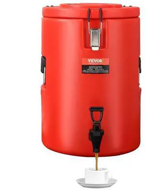VEVOR Stainless Steel Insulated Beverage Dispenser, 4.5 Gallon 17.2 Liter, Thermal Hot and Cold Drink Server Dispenser with Spigot Handle, Food-grade for Hot Tea Coffee Water Restaurant Drink Shop
