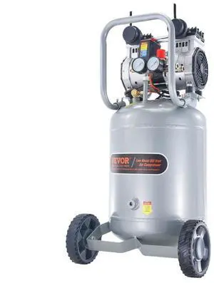 VEVOR 13 Gallon Air Compressor, 2HP 4.6 SCFM@90PSI Oil Free Air Compressor Tank, 66dB Ultra-Quiet Compressor for Tire Inflation, Auto Repair, Woodwork Nailing, Spray Painting (125PSI Max Pressure)