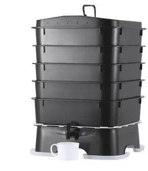 VEVOR 5-Tray Worm Composter, 50 L Worm Compost Bin Outdoor and Indoor, Sustainable Design Worm Farm Kit, for Recycling Food Waste, Worm Castings, Worm Tea, Vermiculture and Vermicomposting