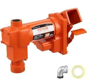 VEVOR Fuel Transfer Pump, 12V DC 20 GPM 1/4 HP, High Flow Cast Iron Gasoline Extractor Pump with Fuel Collection Box Design for Gasoline, Diesel, Kerosene, Ethanol & Methanol Blends, and Biodiesel