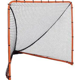 VEVOR Lacrosse Goal, 6' x 6' Lacrosse Net, Folding Portable Backyard Lacrosse Training Equipment, Steel Frame Training Net, Quick & Easy Setup Lacrosse Goal, Perfect for Youth Adult Training, Orange