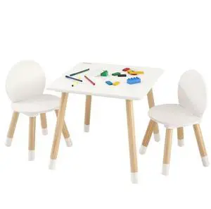 VEVOR Kids Table and 2 Chairs Set, Toddler Table and Chair Set, Children Multi-Activity Table for Art, Craft, Reading, Learning, 1 Table and 2 Chairs