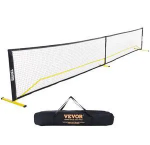 VEVOR Portable Pickleball Net System, 22FT Regulation Size Net, Weather Resistant Steady Metal Frame & Strong PE Net, Outdoor Game Sports Net with Carrying Bag, Easy Setup, Play in Backyard Driveway