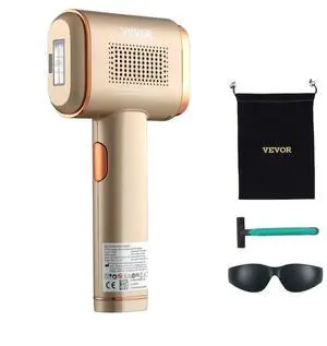 VEVOR IPL Hair Removal, Permanent Hair Removal with Sapphire Ice Cooling System, Painless At-Home Hair Removal Device for Women Men, Auto/Manual Modes, 5 Levels for Body & Face