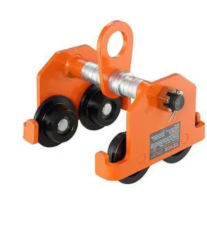 VEVOR Manual Trolley, 2200 lbs/1 Ton Load Capacity, Push Beam Trolley with Dual Wheels, Adjustable for I-Beam Flange Width 2.5" to 8", Heavy Duty Alloy Steel Garage Hoist for Straight Curved I Beam