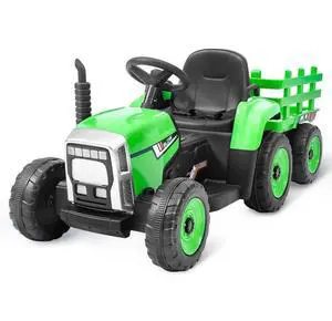VEVOR Kids Ride on Tractor 12V Electric Toy Tractor with Trailer Remote Control