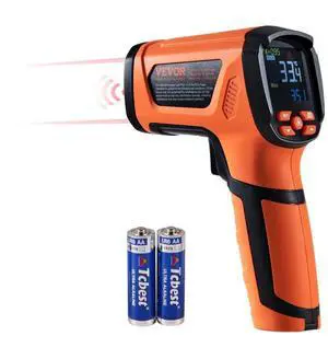 VEVOR Infrared Thermometer, -40~2732°F Dual Laser Temperature Gun Non-Contact, Handheld IR Heat Temperature Gun with Adjustable Emissivity for Metal Smelting/Cooking/Pizza Oven/Engine(Not for Human)
