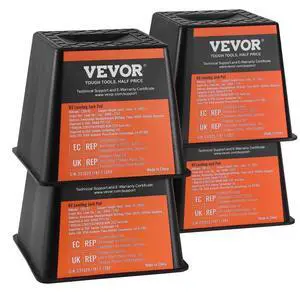 VEVOR Trailer Jack Block, 6000 lbs Capacity per RV Leveling Block, High-quality Polypropylene RV Camper Stabilizer Blocks, RV Travel Accessories Use for Any Tongue Jack, Post, Foot, 5th Wheels, 4-Pack
