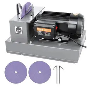 VEVOR Lawn Mower Blade Sharpener, 1HP 750W Lawnmower Blade Grinder with 9-inch Ceramic Grinding Wheel, Powerful Bench Mower Sharpening Machine for High/Low Lift Blades, Gator Blades, Flat Blades