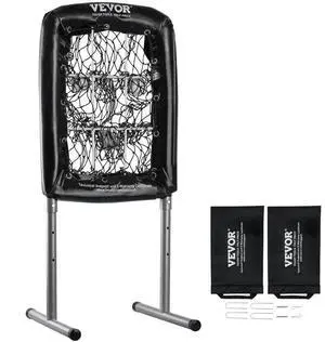 VEVOR 9 Hole Baseball Net, 21"x29" Softball Baseball Training Equipment for Hitting Pitching Practice, Heavy Duty Height Adjustable Trainer Aid with Strike Zone & 4 Ground Stakes, for Youth Adults