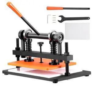 VEVOR Leather Cutting Machine, 14.2 x 10.2 in Embossing Plate Manual Die Cutter, 0.47 in Pressure Stroke Dual Guide Shafts Die Cut Machine, Leather Embossing Machine for Various of Materials