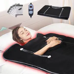 VEVOR Sauna Blanket for Detoxification, Portable Far Infrared Sauna for Home, Oxford Sauna Bag w/ Arm Holes & Carbon Fiber Heating, 1-6 Level Adjustable Temp 95-176, 5-60 Minutes Timer, 71 x 31 in