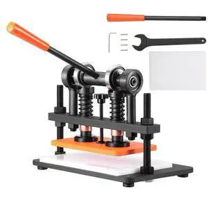 VEVOR Leather Cutting Machine, 10.2 x 5.9 in Embossing Plate Manual Die Cutter, 0.47 in Pressure Stroke Dual Guide Shafts Die Cut Machine, Leather Embossing Machine for Various of Materials