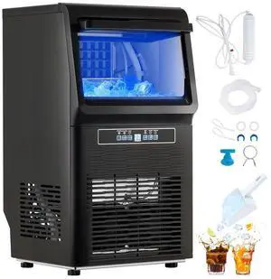 VEVOR Commercial Ice Maker  70lbs/24H  Ice Maker Machine  36 Ice Cubes in 12-15 Minutes  Freestanding Cabinet Ice Maker with 12lbs Storage Capacity LED Digital Display  for Bar Home Office Restaurant