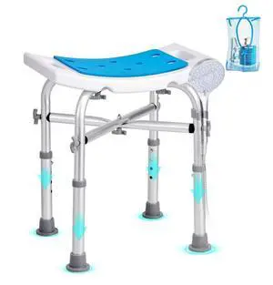 VEVOR Shower Chair for Inside Shower, Adjustable Height Shower Stool with Crossbar Support, Shower Seat for Shower Tub, Non-Slip Bench Bathtub Stool Seat for Elderly Disabled Adults Handicap, 500 lbs