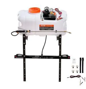 VEVOR ATV Spot Sprayer, 15.9 Gal/60 L ATV/UTV Broadcast Sprayer with A Nozzle Boom, 12 V Pump Weed Sprayer with Water Tank, 1.9 GPM Flow Rate, Adjustable 0-72 PSI, 20FT Hose, White