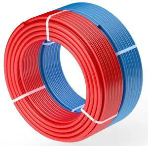 VEVOR PEX Pipe 1/2 Inch, 2 x 100 Feet Length PEX-A Flexible Pipe Tubing for Potable Water, Pex Water Lines for Hot/Cold Water & Easily Restore, Plumbing Applications with Free Cutter, Blue & Red