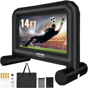 VEVOR Inflatable Movie Screen, 14 FT 168inchInflatable Projector Screen for Outside with Blower and Carrying Bag, Front/Rear Projection, Oxford Fabric Blow Up Screen for Outdoor Parties Backyard Mo