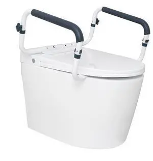 VEVOR Toilet Safety Rail, 300LBS Capacity Toilet Seat Frame, Adjustable Width Fit Most Toilets, Easy Installation, Toilet Handles Grab Bars with Padded Armrests for Handicap, Disabled, Seniors