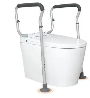 VEVOR Toilet Safety Rail, Bathroom Toilet Seat Frame, Adjustable Width & Height Fit Most Toilets, Supports 300lbs, Toilet Handles Grab Bars with Padded Armrests for Handicap, Disabled, Seniors