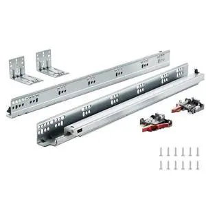 VEVOR 10 Pairs of 21 Inch Drawer Bottom Side Mount Rails, Heavy Duty Full Ball Bearing Extension Steel Track, Soft-Close Noiseless Guide Glides Cabinet Kitchen Runners with Locking Mechanism, 100 Lbs