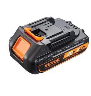 VEVOR 20V 2.0Ah Lithium-Ion Battery - High-Capacity Replacement Battery Pack for Power Tools Batteries, Compatible with 20V Cordless Power Tools