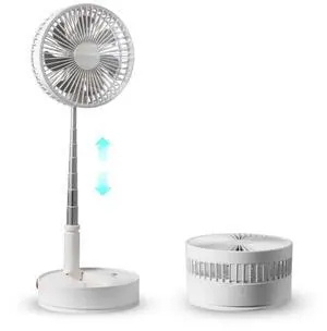 VEVOR 8 Inch Foldable Oscillating Standing Fan with Remote Control, 4 Speed Adjustable Portable Desk Quiet Fan, 7200mah Rechargeable USB Small Fan, Folded Rotating Floor Fan for Bedroom Office Travel