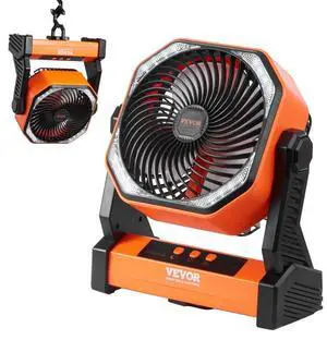 VEVOR Portable Fan Rechargeable 8 inch, Battery Powered Fan with LED Lantern, 4 Speeds Adjustable Portable Small Table Fan Personal, USB Battery Operated Fans for Travel Bedroom Home Camping Office