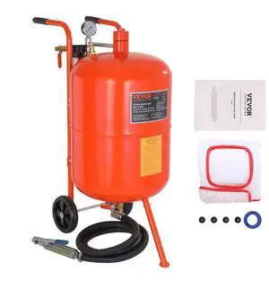 VEVOR 20 Gallon Sand Blaster, 60-110 PSI High Pressure Sandblaster, Portable Abrasive Blasting Tank, Air Sand Blasting Kit with 4 Ceramic Nozzles and Oil-Water Separator for Paint, Stain, Rust Removal