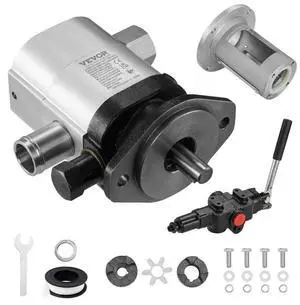 VEVOR Hydraulic Wood Log Splitter Pump Kit, 22GPM, 2 Stage 4000PSI Aluminum Hydraulic Gear Pump, with Valve Coupling Installation Base 3/4'' NPT Outlet 3600 RPM, for Small Engine Mounting Log Splitter