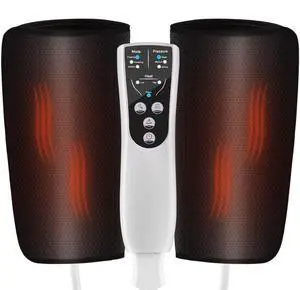 VEVOR Leg Massager with Heat, Air Compression Calf Massager with 3 Modes & 3 Intensities, 2 Heating Levels, Calf Wraps Massager with Handheld Controller for Leg Circulation and Swelling Pain Relief